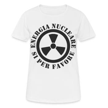 Kernkraft, Ja bitte - Frauen T-Shirt atmungsaktiv - Weiß - Vorne - AI Model Female 172 dark (172cm)