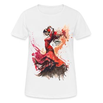 Danseuse de flamenco - T-shirt respirant Femme - blanc - Devant - AI Model Female 172 dark (172cm)