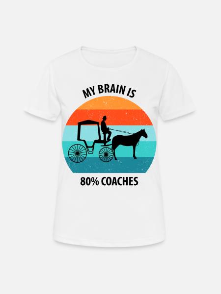 Calèche de cocher Calèche tirée par des chevaux Calèche - T-shirt respirant Femme - blanc