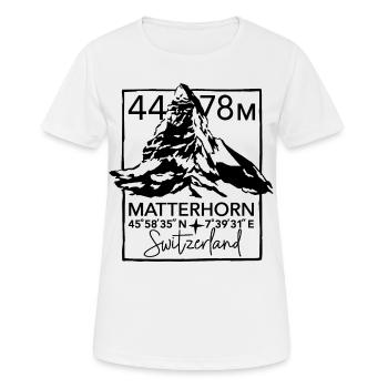 Matterhorn Wandern Zermatt Andenken Souvenir - Frauen T-Shirt atmungsaktiv - Weiß - Vorne - AI Model Female 172 dark (172cm)