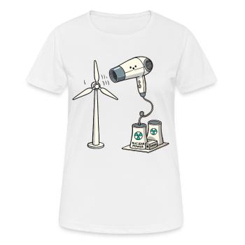 Stop Wind Power Funny Energy Concept - Women's Breathable T-Shirt - white - Front - AI Model Female 172 dark (172cm)