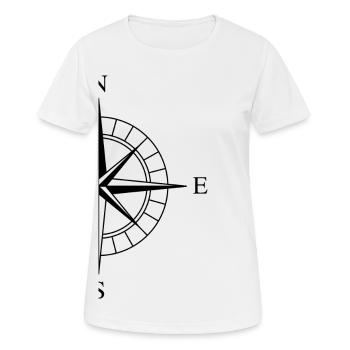Boussole rose des vents - T-shirt respirant Femme - blanc - Devant - AI Model Female 172 dark (172cm)