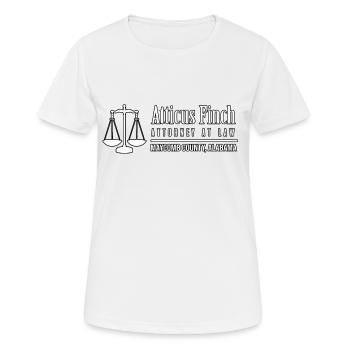 Atticus Finch Bedrucktes T-Shirt Rechtsanwalt - Frauen T-Shirt atmungsaktiv - Weiß - Vorne - AI Model Female 172 dark (172cm)