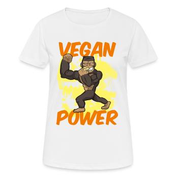 Vegan Power Gorilla Veganer Veganerin - Frauen T-Shirt atmungsaktiv - Weiß - Vorne - AI Model Female 172 dark (172cm)