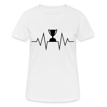 Herzschlag EKG Heartbeat Champion Pokal Gewinner - Frauen T-Shirt atmungsaktiv - Weiß - Vorne - AI Model Female 172 dark (172cm)