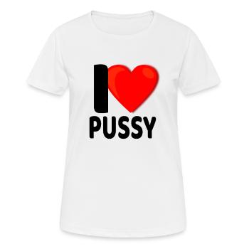 I Love Pussy Ich Liebe Mösen Lesbe Lesbisch Lesbe - Frauen T-Shirt atmungsaktiv - Weiß - Vorne - AI Model Female 172 dark (172cm)