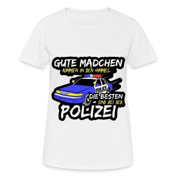 Officier de police - T-shirt respirant Femme - blanc - Devant - AI Model Female 172 dark (172cm)