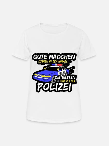 Polizistin - Frauen T-Shirt atmungsaktiv - Weiß