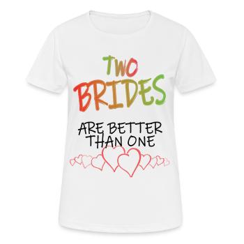 Mariage lesbien - T-shirt respirant Femme - blanc - Devant - AI Model Female 172 dark (172cm)