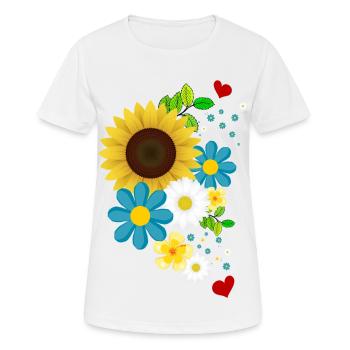 flowers - Women's Breathable T-Shirt - white - Front - AI Model Female 172 dark (172cm)