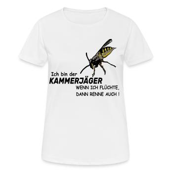 Ich bin Kammerjäger,wenn ich flüchte, dann renne! - Frauen T-Shirt atmungsaktiv - Weiß - Vorne - AI Model Female 172 dark (172cm)