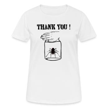 Spider thank you, Animal Welfare Humor Arachnologist - Women's Breathable T-Shirt - white - Front - AI Model Female 172 dark (172cm)