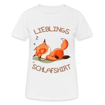 Fuchs Schlafshirt Pyjama Schlafanzug Oberteil - Frauen T-Shirt atmungsaktiv - Weiß - Vorne - AI Model Female 172 dark (172cm)