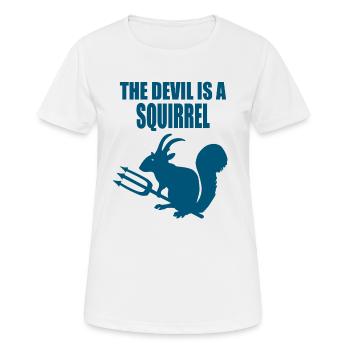 Der Teufel ist ein Eichhörnchen, Devil Squirrel - Frauen T-Shirt atmungsaktiv - Weiß - Vorne - AI Model Female 172 dark (172cm)