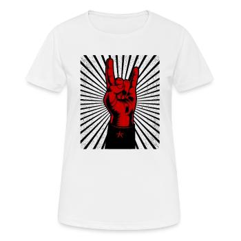 Rock and Roll Hand, Musik Party Festival, Chemise - T-shirt respirant Femme - blanc - Devant - AI Model Female 172 dark (172cm)