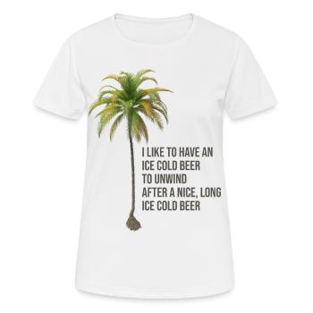 Palmen-Zitat - Frauen T-Shirt atmungsaktiv - Weiß - Vorne - AI Model Female 172 dark (172cm)