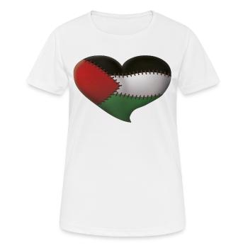 Palestine Heart - Women's Breathable T-Shirt - white - Front - AI Model Female 172 dark (172cm)