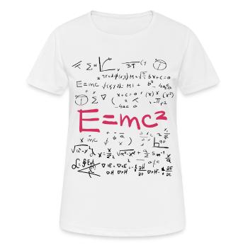 Physics and Math Formulas EMC2 - Women's Breathable T-Shirt - white - Front - AI Model Female 172 dark (172cm)