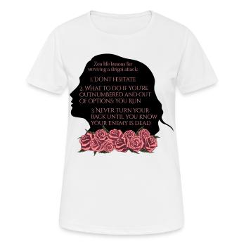 Rose Hathaway "Zen life lessons" Vampire Academy - Frauen T-Shirt atmungsaktiv - Weiß - Vorne - AI Model Female 172 dark (172cm)