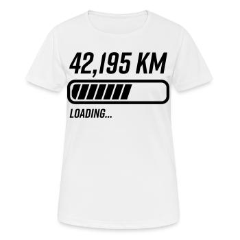 Marathon Marathonläufer Strecke Kilometer - Frauen T-Shirt atmungsaktiv - Weiß - Vorne - AI Model Female 172 dark (172cm)