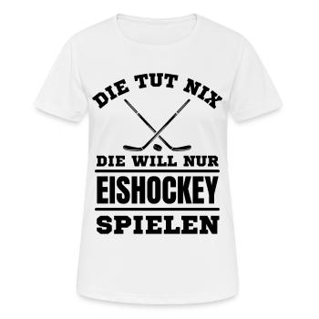 Hockey Hockeyspieler Frauen Eishockey - Frauen T-Shirt atmungsaktiv - Weiß - Vorne - AI Model Female 172 dark (172cm)