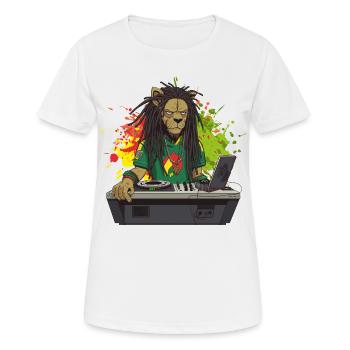 Jamaican Reagge Lion - Frauen T-Shirt atmungsaktiv - Weiß - Vorne - AI Model Female 172 dark (172cm)