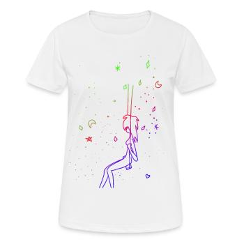 Schaukel - Frauen T-Shirt atmungsaktiv - Weiß - Vorne - AI Model Female 172 dark (172cm)