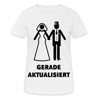 Gerade Aktualisiert (Nerd Flitterwochen Hochzeit) - Frauen T-Shirt atmungsaktiv - Weiß - Vorne - AI Model Female 172 dark (172cm)