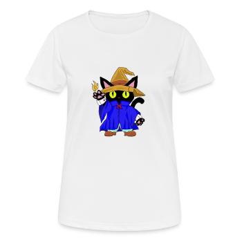 Schwarzmagier Katze - Frauen T-Shirt atmungsaktiv - Weiß - Vorne - AI Model Female 172 dark (172cm)