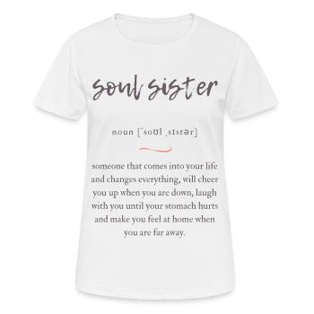 Soul Sister (Seelenschwester) Convoluted Edition - Frauen T-Shirt atmungsaktiv - Weiß - Vorne - AI Model Female 172 dark (172cm)