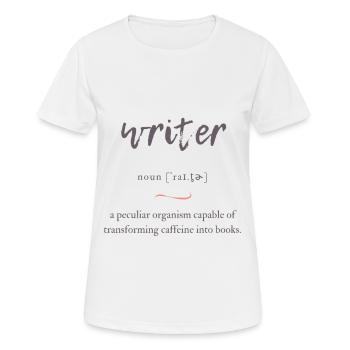 Writer (Schriftsteller) Convoluted Edition - Frauen T-Shirt atmungsaktiv - Weiß - Vorne - AI Model Female 172 dark (172cm)