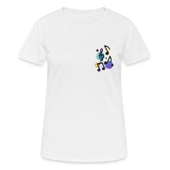 Musical notes and splashes of colour - Women's Breathable T-Shirt - white - Front - AI Model Female 172 dark (172cm)