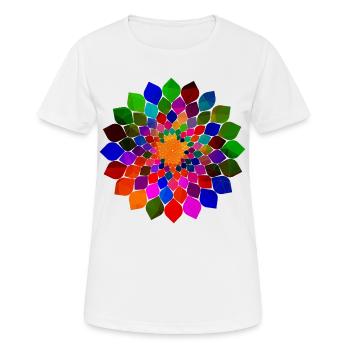 Fleur de fleurs de mandala colorées - T-shirt respirant Femme - blanc - Devant - AI Model Female 172 dark (172cm)