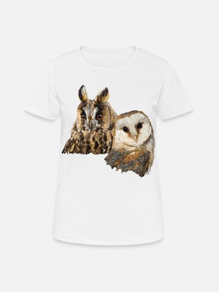 Eule und Eule - Frauen T-Shirt atmungsaktiv - Weiß