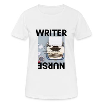 Writer (Schriftsteller) Image Edition - Frauen T-Shirt atmungsaktiv - Weiß - Vorne - AI Model Female 172 dark (172cm)