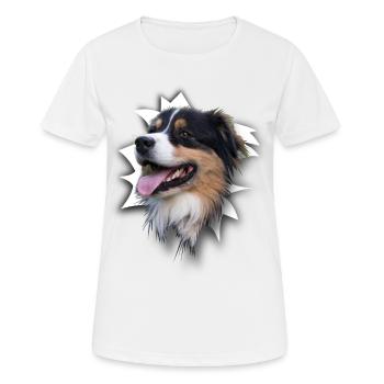 Australian Shepherd - T-shirt respirant Femme - blanc - Devant - AI Model Female 172 dark (172cm)
