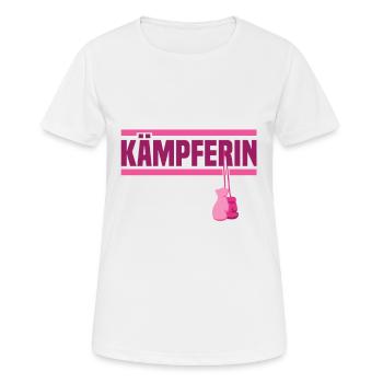 Brustkrebs Bewusstsein Kämpferin Mutter - Frauen T-Shirt atmungsaktiv - Weiß - Vorne - AI Model Female 172 dark (172cm)