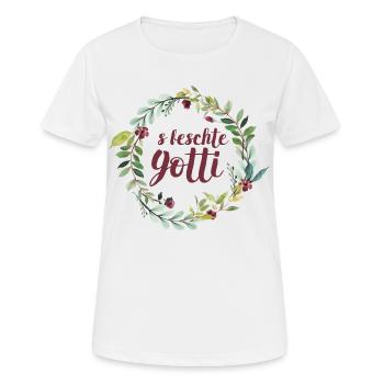 Blumenkranz fürs beste Gotti - Frauen T-Shirt atmungsaktiv - Weiß - Vorne - AI Model Female 172 dark (172cm)