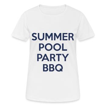 Summer Pool Party Bbq - T-shirt respirant Femme - blanc - Devant - AI Model Female 172 dark (172cm)