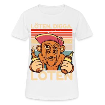 Löten Digga Löten Party Affen Spruch - Frauen T-Shirt atmungsaktiv - Weiß - Vorne - AI Model Female 172 dark (172cm)