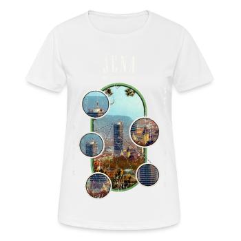 Jena Allemagne City Skyline Accueil Amour - T-shirt respirant Femme - blanc - Devant - AI Model Female 172 dark (172cm)