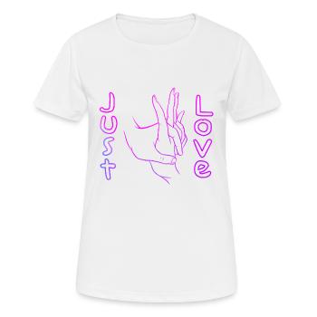 Just Love - main dans la main lineart - T-shirt respirant Femme - blanc - Devant - AI Model Female 172 dark (172cm)