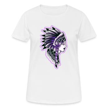 Gesicht altmodisches indisches Profil - Frauen T-Shirt atmungsaktiv - Weiß - Vorne - AI Model Female 172 dark (172cm)
