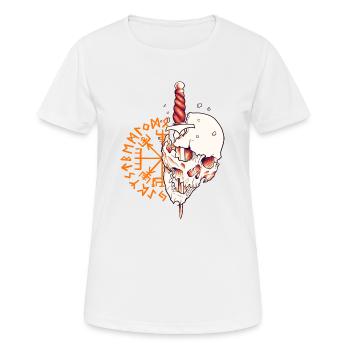 Skull & Nordic Vikings Veg dagger. - Women's Breathable T-Shirt - white - Front - AI Model Female 172 dark (172cm)
