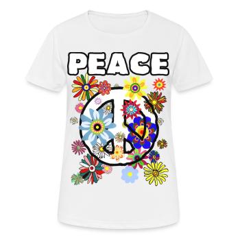 Peace Symbol Frieden Freiheit Liebe - Frauen T-Shirt atmungsaktiv - Weiß - Vorne - AI Model Female 172 dark (172cm)