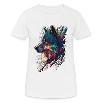 Paintful Elegance Wild Wolf Colorful Colorful - Women's Breathable T-Shirt - white - Front - AI Model Female 172 dark (172cm)