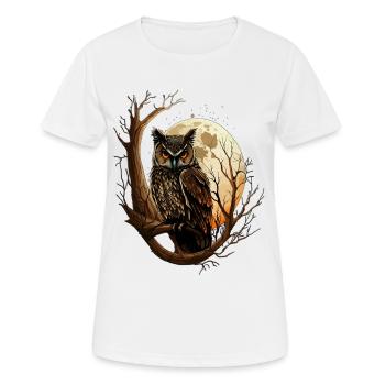 Owl Full Moon Owl in the Forest Night Owl - Women's Breathable T-Shirt - white - Front - AI Model Female 172 dark (172cm)