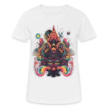 Psychédélique Trip Design Souris Merveilleux Abstrait - T-shirt respirant Femme - blanc - Devant - AI Model Female 172 dark (172cm)