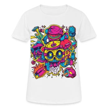 sick crazy colorful party design - Women's Breathable T-Shirt - white - Front - AI Model Female 172 dark (172cm)