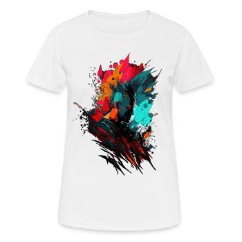 Comic Cyberpunk Colorful Design Art - Women's Breathable T-Shirt - white - Front - AI Model Female 172 dark (172cm)